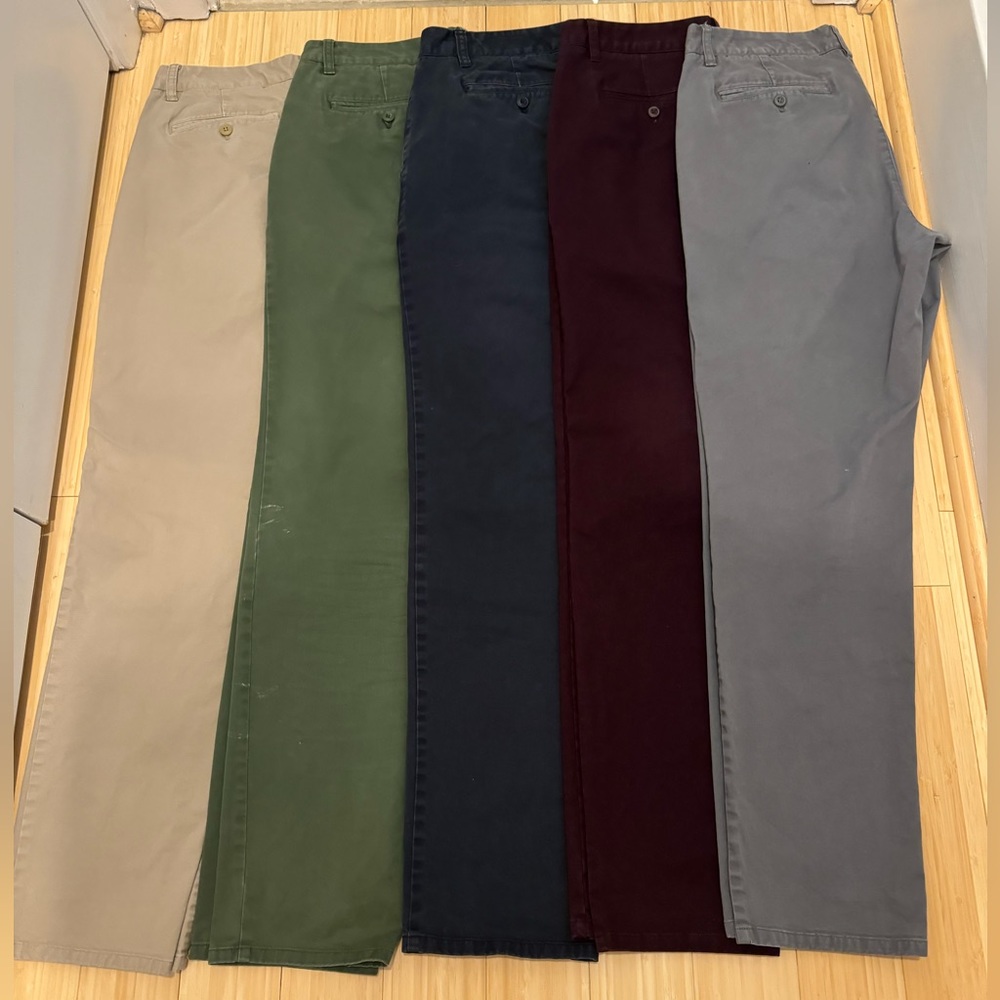 Men’s Bonobos Chinos Pants 32x32 Athletic Lot x5 Khaki Green Navy Gray Maroon